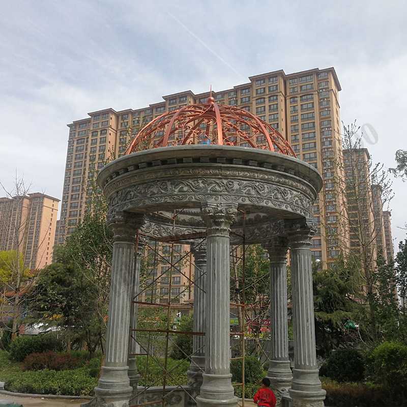 歐式景觀亭子，小區(qū)石雕涼亭，大理石石材亭子