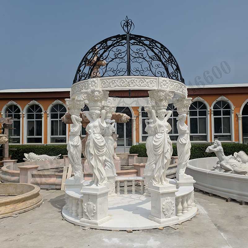 歐式人物涼亭，歐式石雕涼亭，石雕人物涼亭