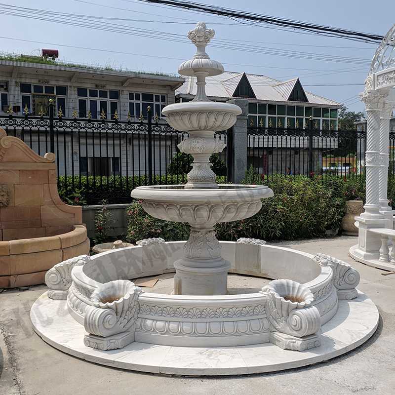 景觀噴泉定制，園林石雕噴泉，大理石噴泉