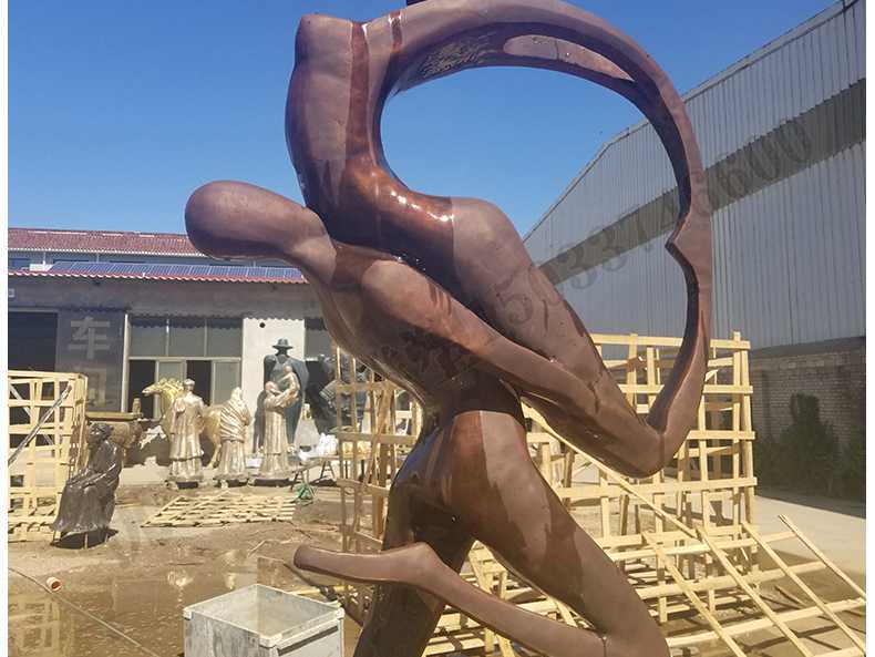 銅舞蹈人物雕塑，跳舞人物銅雕塑，純銅抽象雕塑