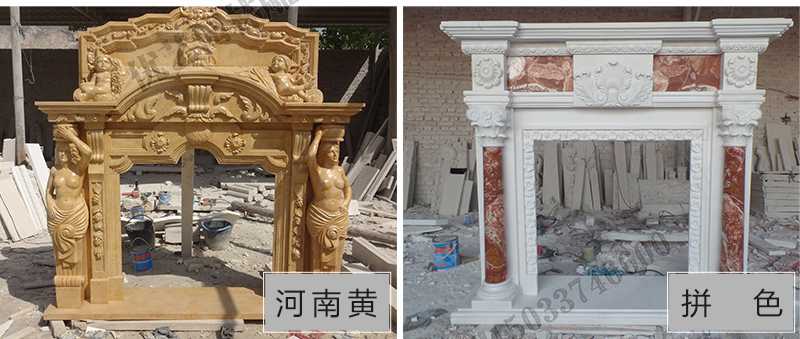 石雕壁爐架款式，定制石雕壁爐架，石雕壁爐架廠家