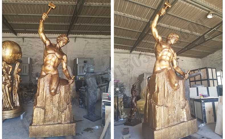 雕刻自我人物雕塑，銅雕刻自我，自我雕刻純銅雕塑