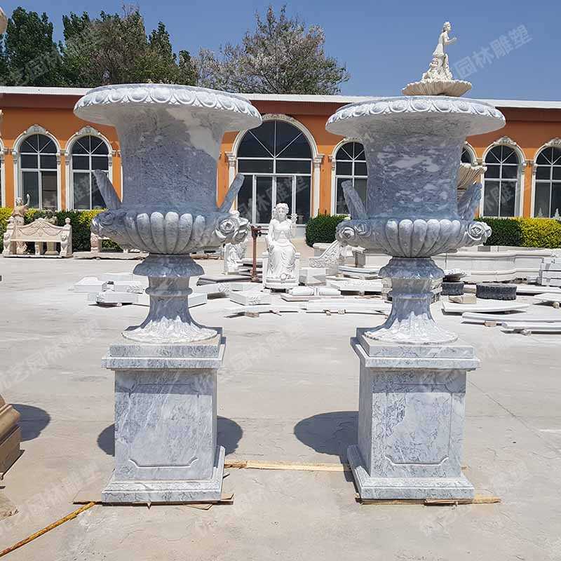 大理石花盆，石雕花盆