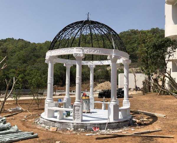 景觀雕塑定制，石雕涼亭廠家